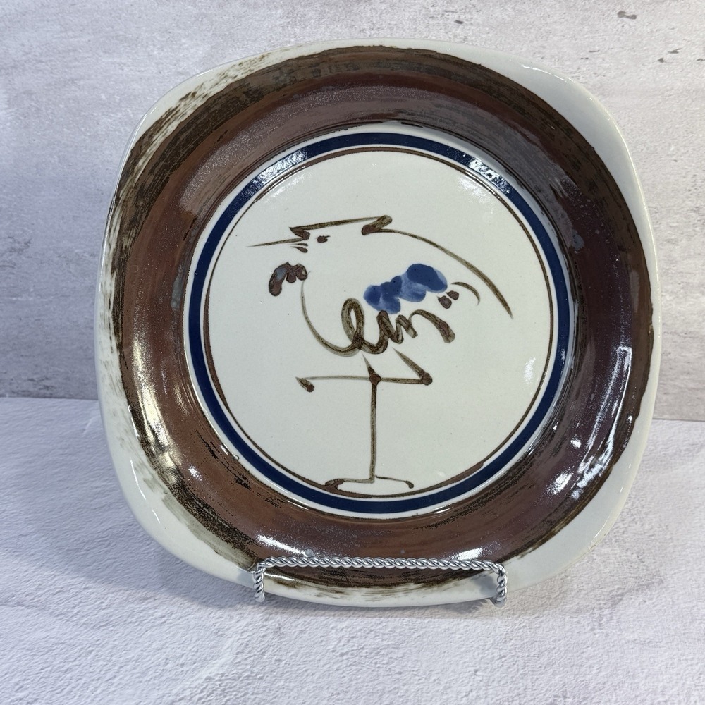Dansk Niels Refsgaard 13" Square HERON Bird Serving Platter Plate Low Bowl Japan
